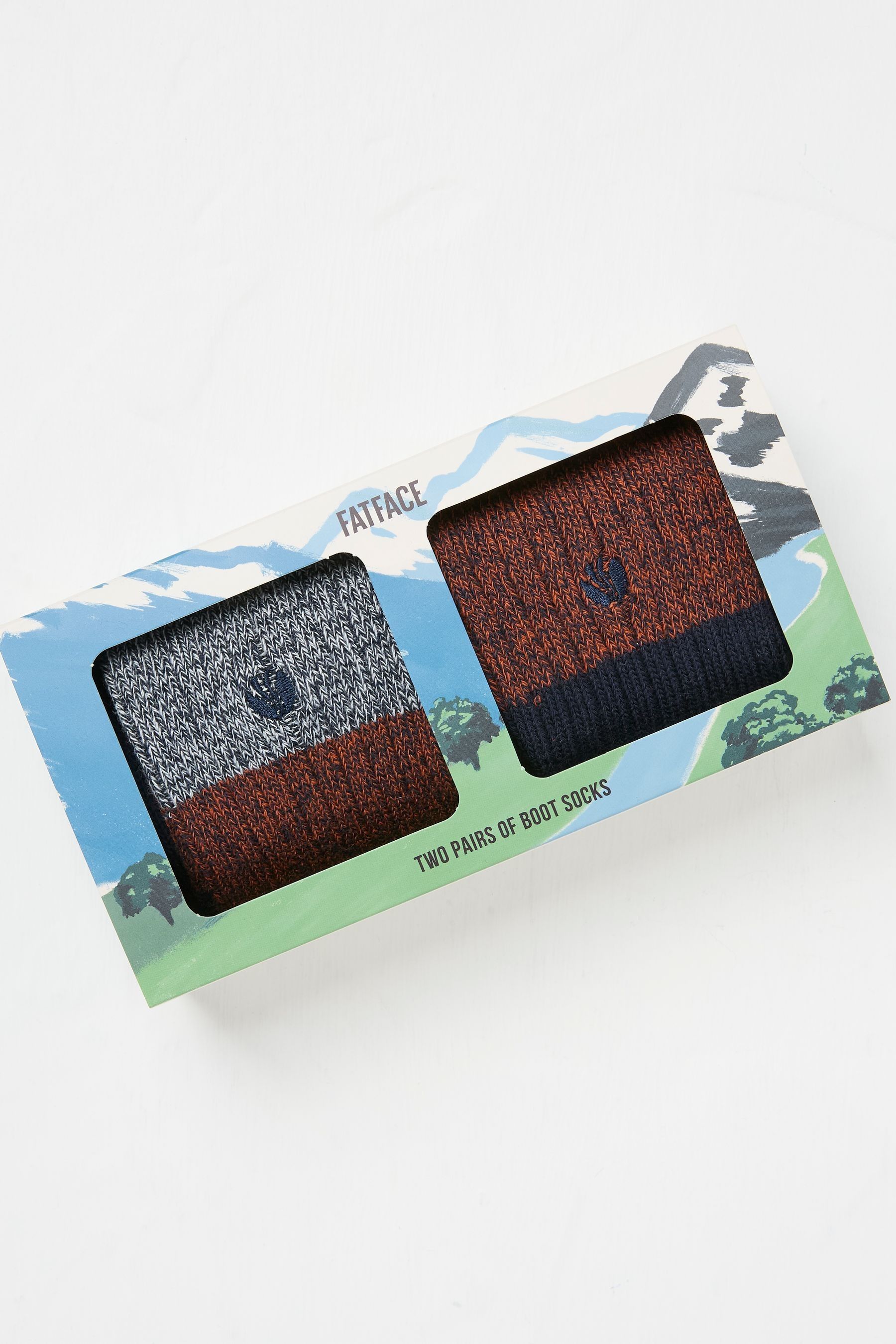 FatFace Boot Socks in a Box 2 Pack