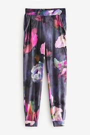 B By Ted Baker Charcoal Grey Floral Print Cosy Cardigan Jogger Pyjamas Set - Image 8 of 10