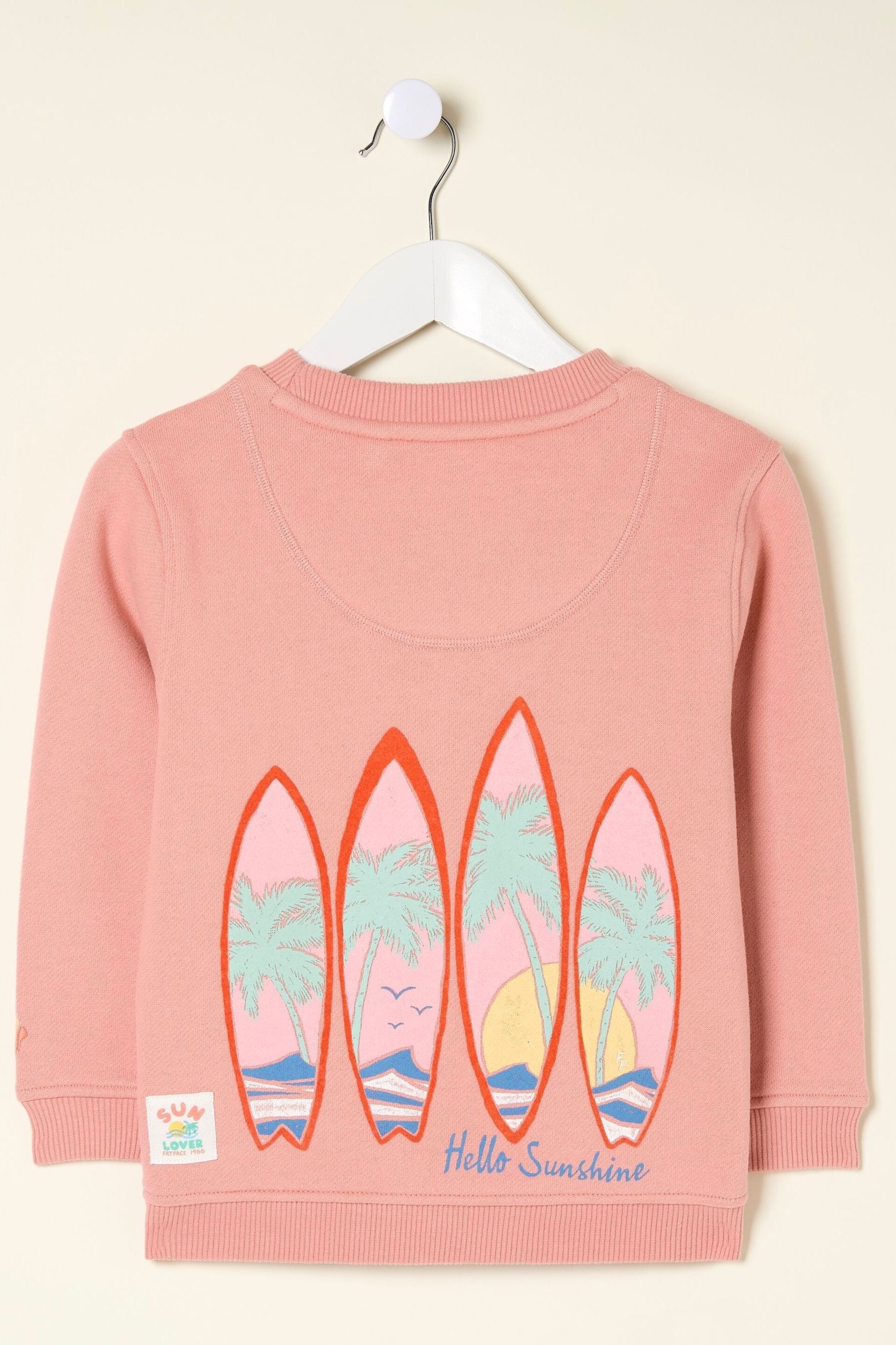 FatFace Pink Surf Crew Sweatshirt - Image 5 of 5