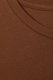 Reiss Mocha Brown Bless Marl Crew Neck T-Shirt - Image 5 of 5
