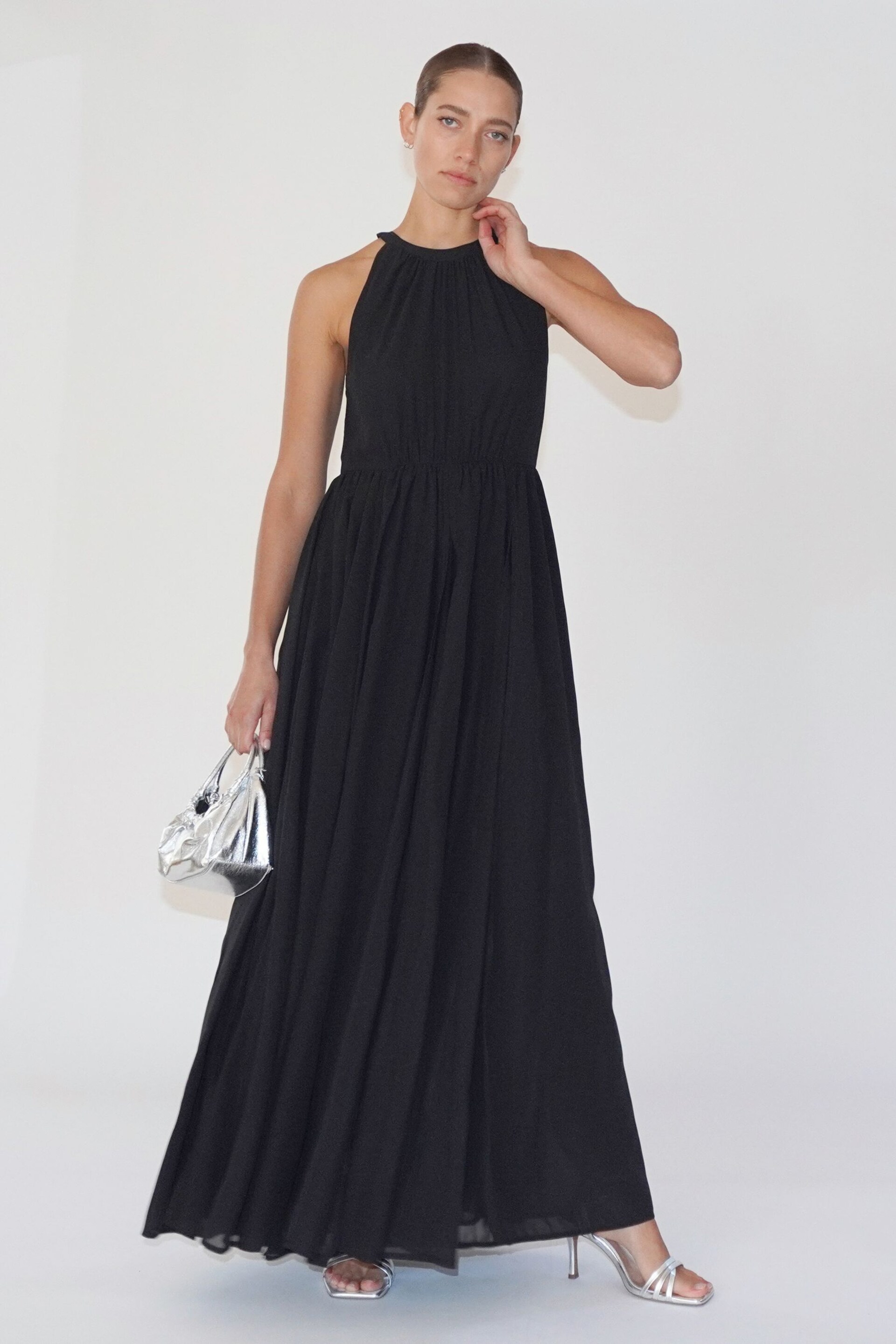 Religion Black Dusk Halter Neck Maxi Dress With Full Skirt - Image 1 of 6