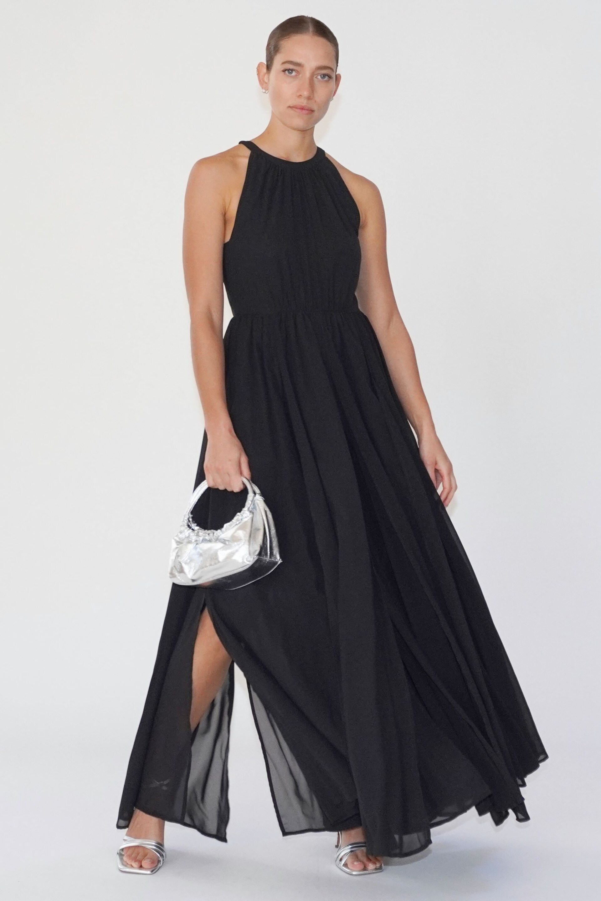 Religion Black Dusk Halter Neck Maxi Dress With Full Skirt - Image 4 of 6