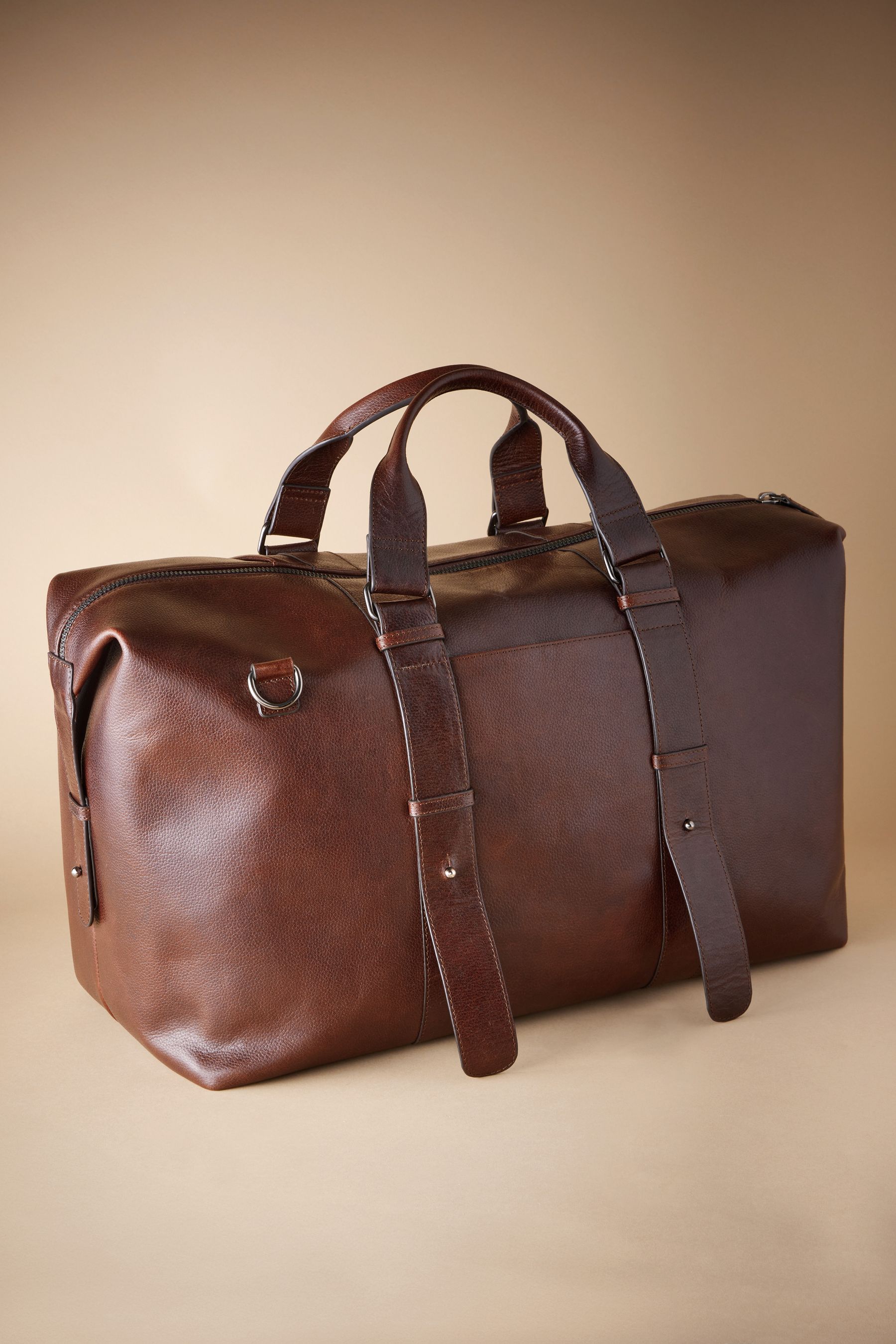 Buy Brown Signature Leather Holdall from Next United Arab Emirates