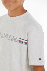 Tommy Hilfiger Grey Stripe Logo T-Shirt - Image 3 of 6