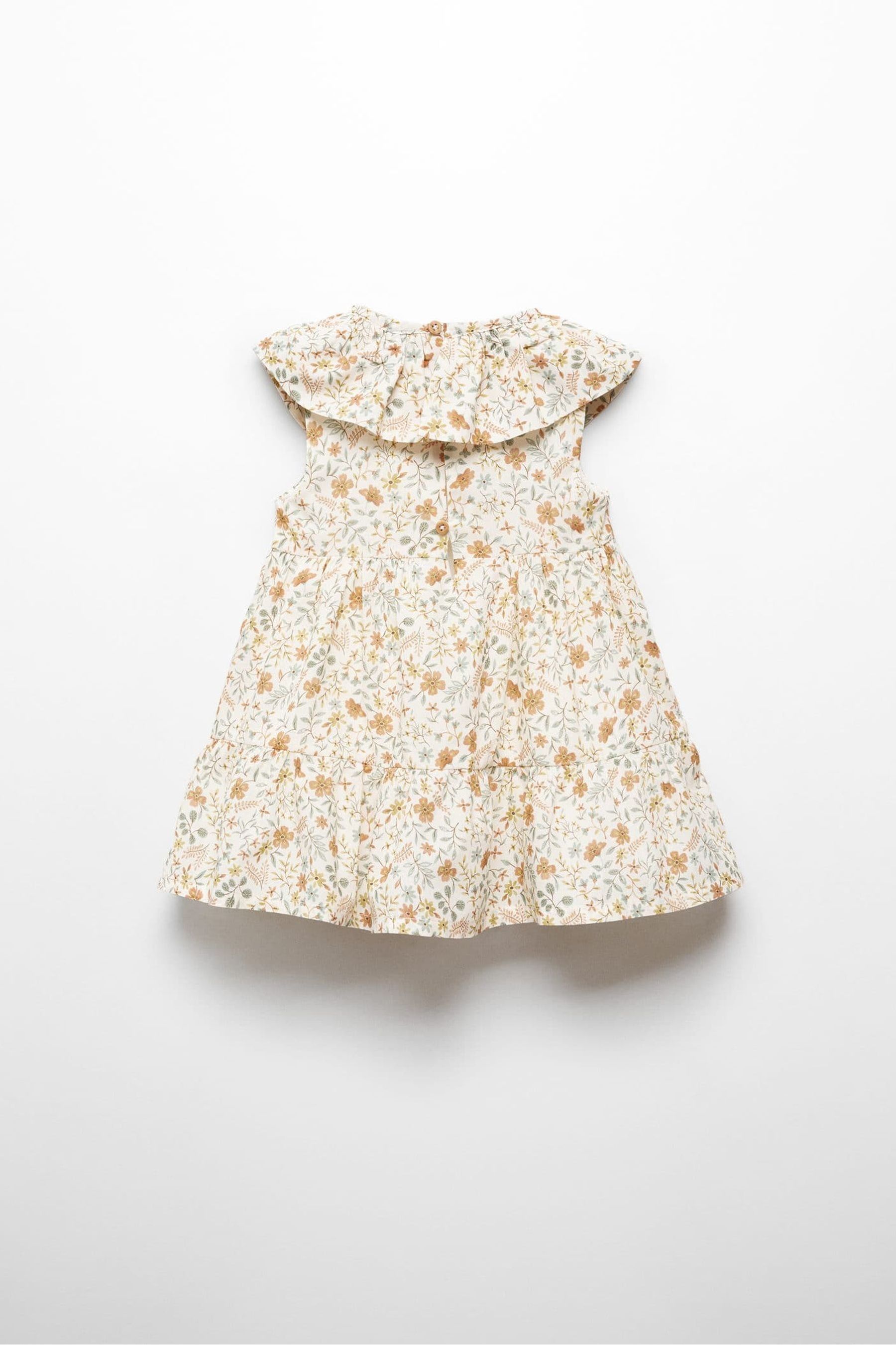 Mango Cream 100 Cotton Floral Print Dress