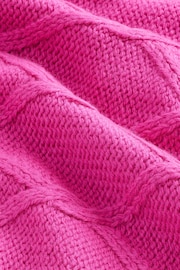 Pink Bright Cable Knitted V-Neck Tunic Jumper - Image 8 of 8