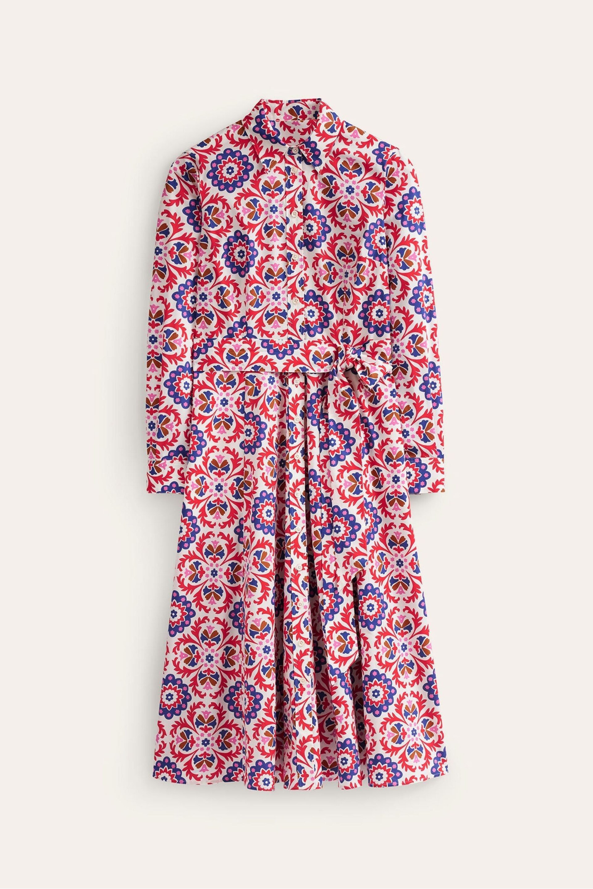 Boden Red Amy Cotton Midi Shirt Dress - Image 6 of 6