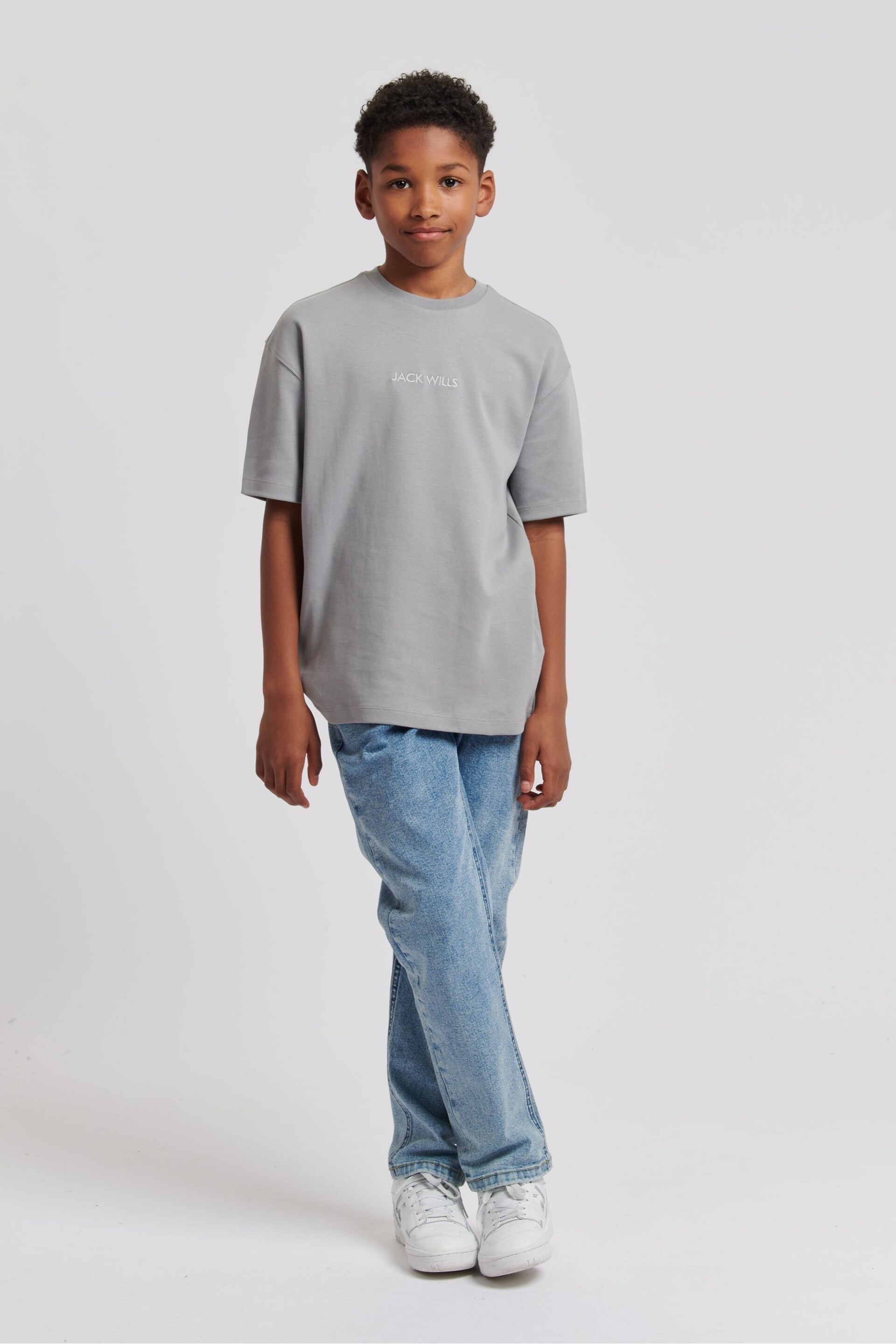 Jack Wills Boys Grey Loose Fit Debdon T-Shirt - Image 2 of 4
