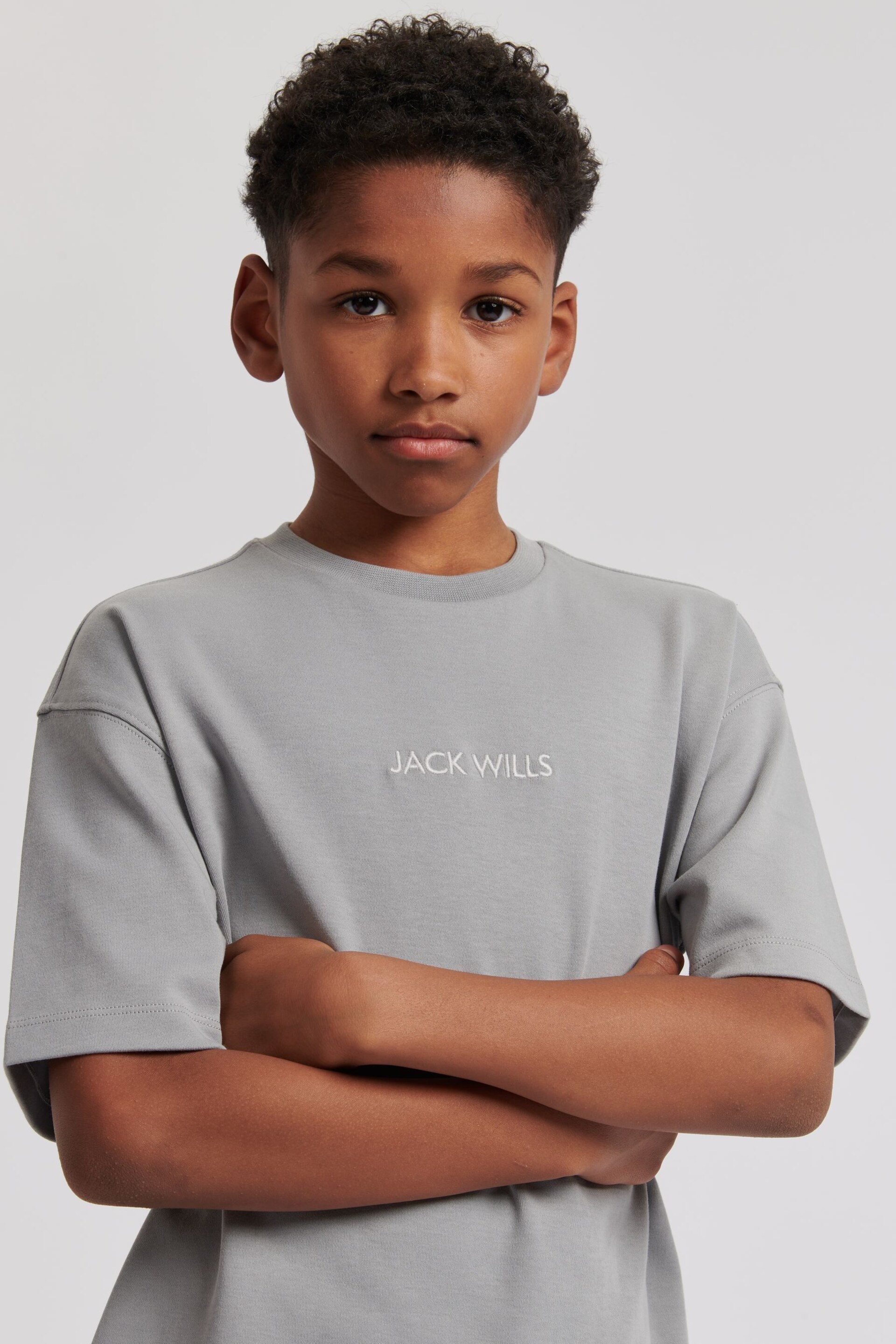 Jack Wills Boys Grey Loose Fit Debdon T-Shirt - Image 3 of 4