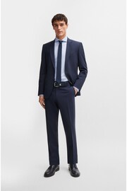 BOSS Blue Regular-Fit Shirt In Structured Easy-Iron Stretch Cotton - Image 4 of 6