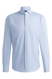 BOSS Blue Regular-Fit Shirt In Structured Easy-Iron Stretch Cotton - Image 6 of 6