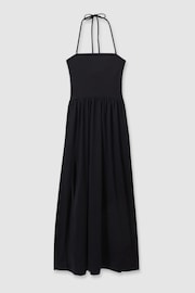 Reiss Navy Yara Removable Strap Jersey Beach Dress - Image 2 of 5