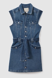 Paige Belted Denim Mini Dress - Image 2 of 5