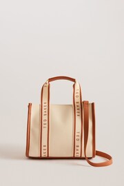 Ted Baker Natural Georjea Branded Webbing Canvas Small Tote Bag - Image 2 of 5