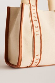 Ted Baker Natural Georjea Branded Webbing Canvas Small Tote Bag - Image 3 of 5