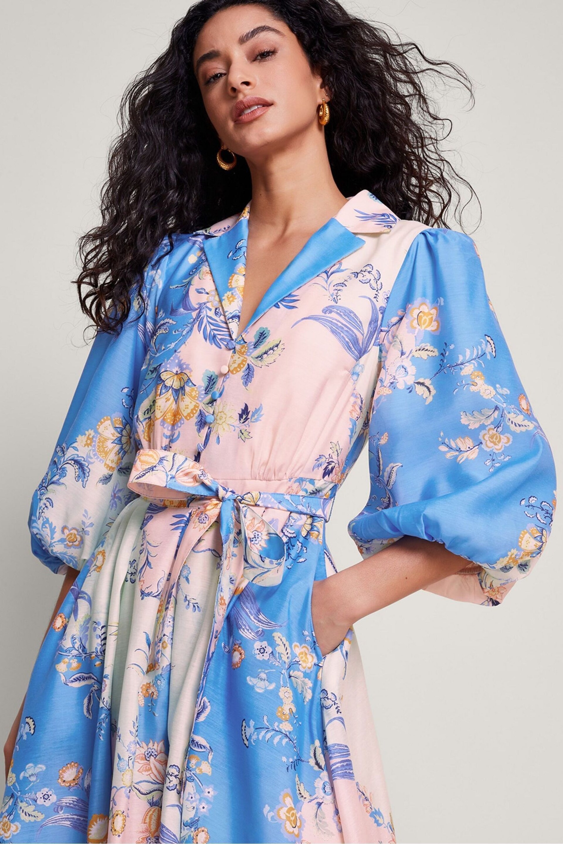 Monsoon Blue Adela Shirt Dress - Image 2 of 4