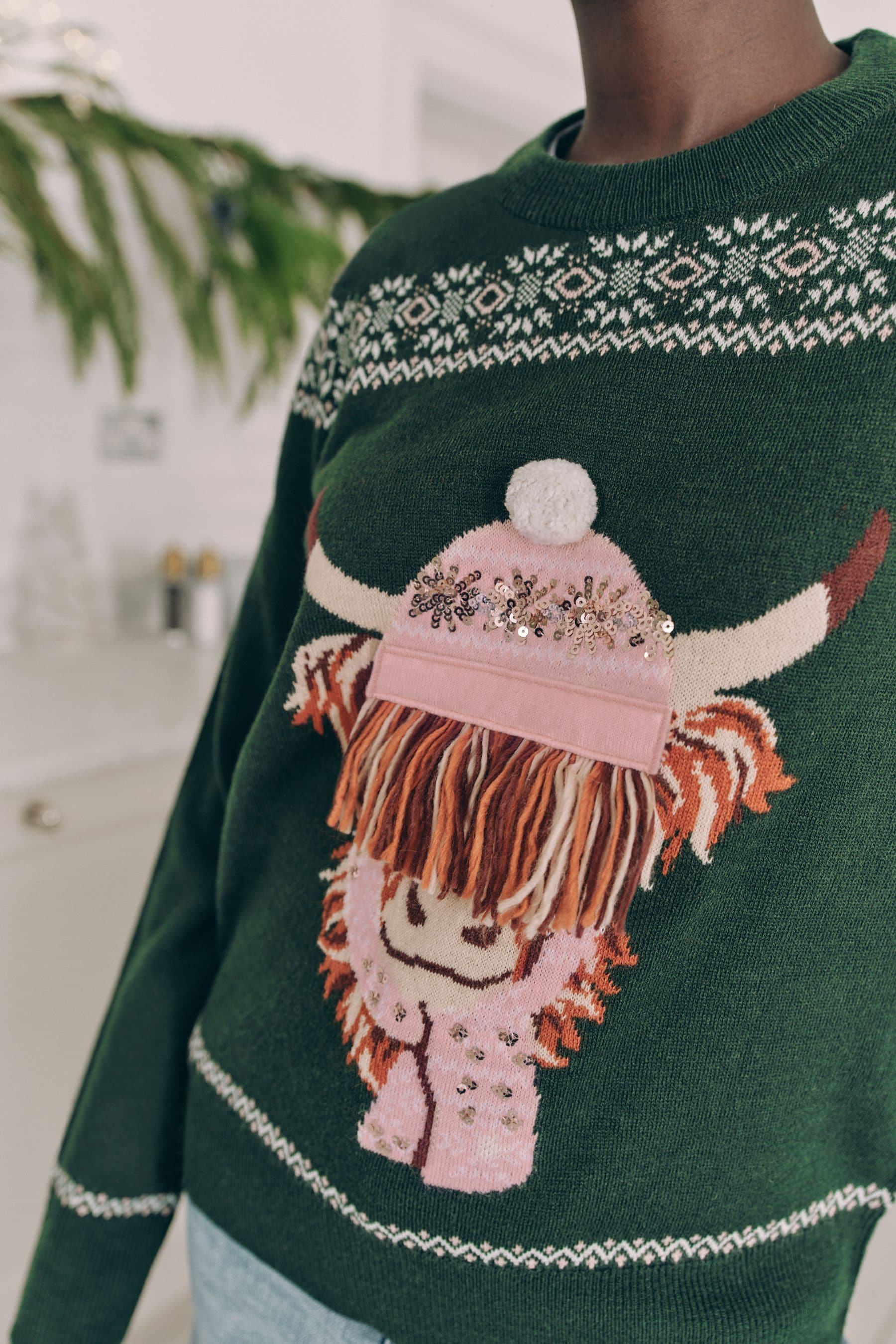 Christmas cow sweater deals
