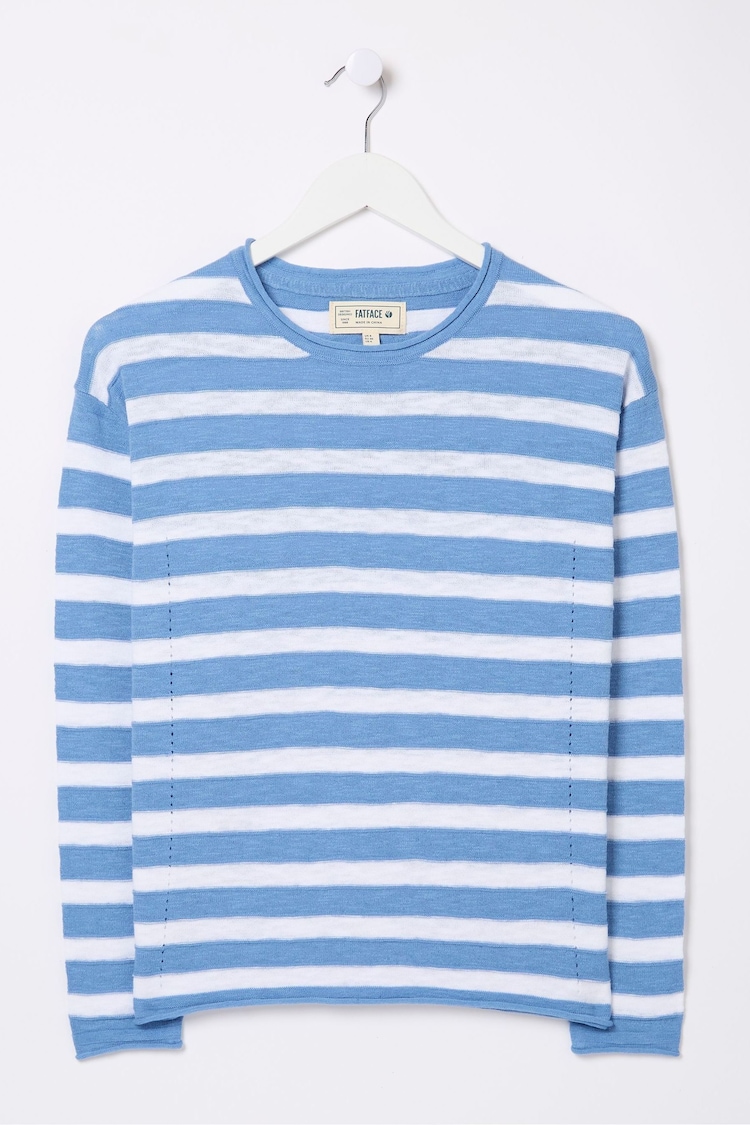 FatFace Isabelle Blue Cotton Linen Jumper - Image 5 of 5