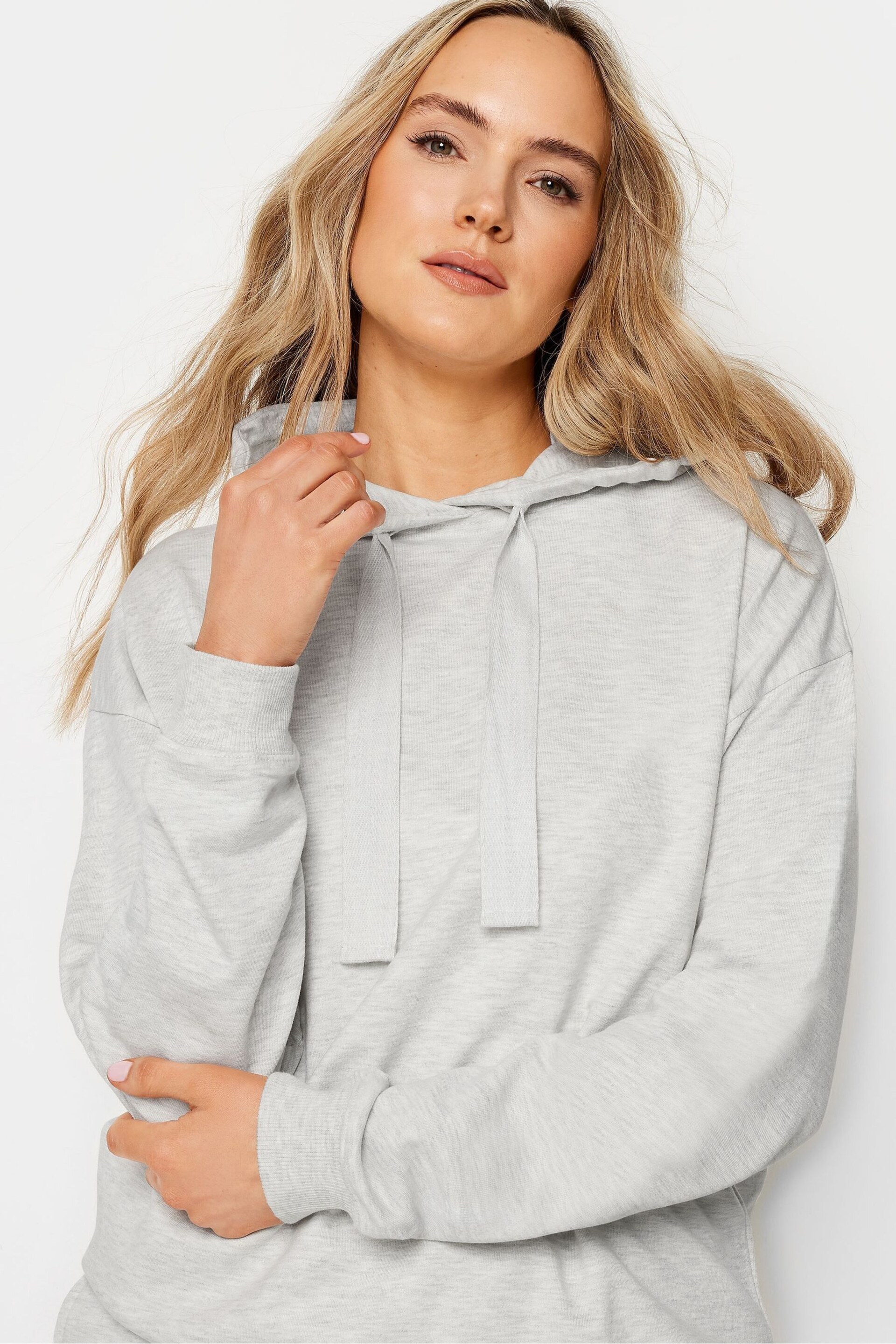 Long Tall Sally Grey Drop Shoulder Hoodie - Image 4 of 5