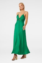 Forever New Green Cassia Satin Cutout Midi Dress - Image 3 of 4