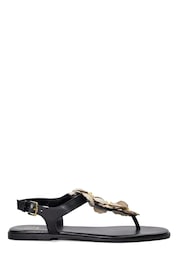 Dune London Black Linaria Flower Toe Post  Sandals - Image 3 of 6