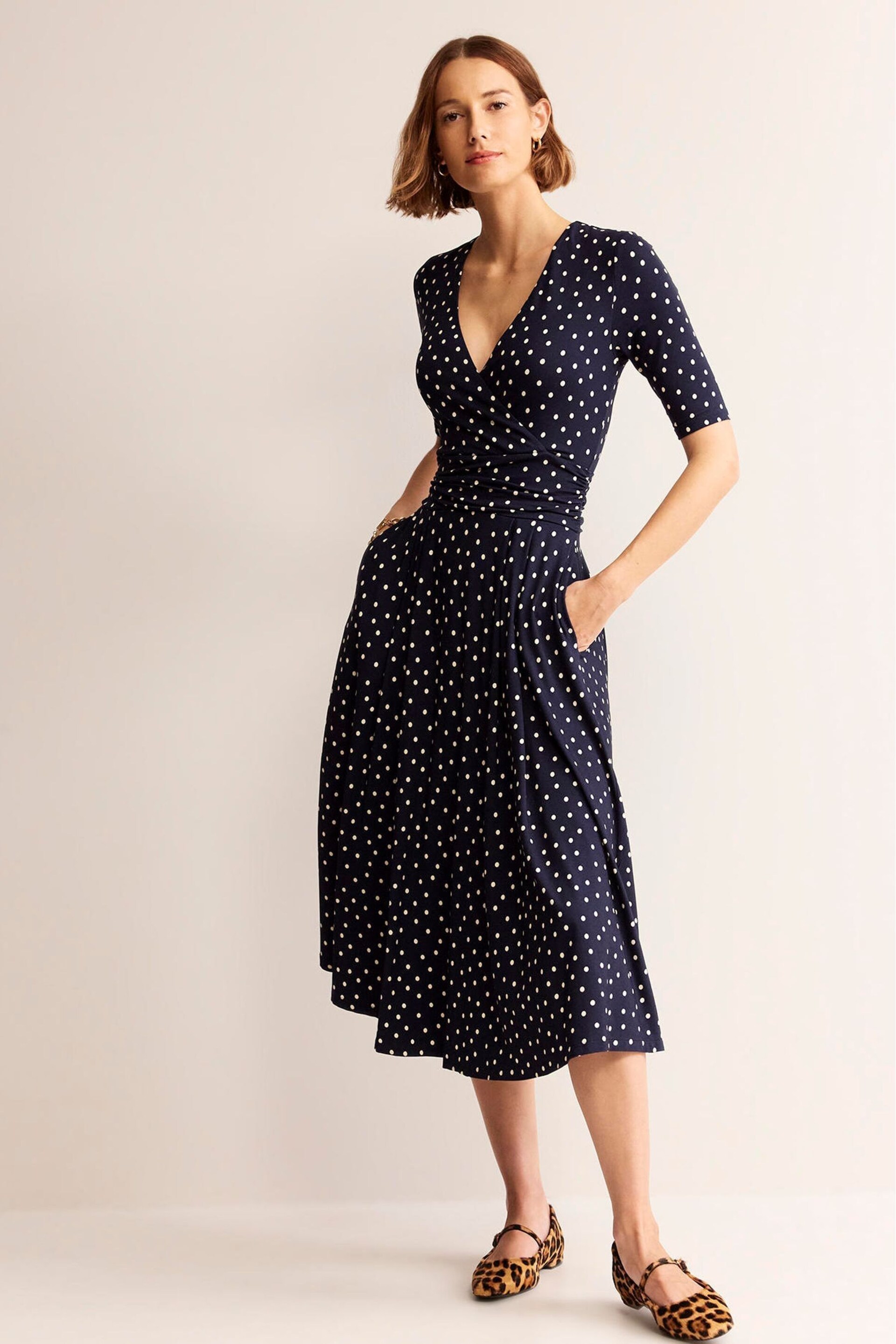 Boden Blue Petite Kassidy Jersey Midi Dress - Image 4 of 5