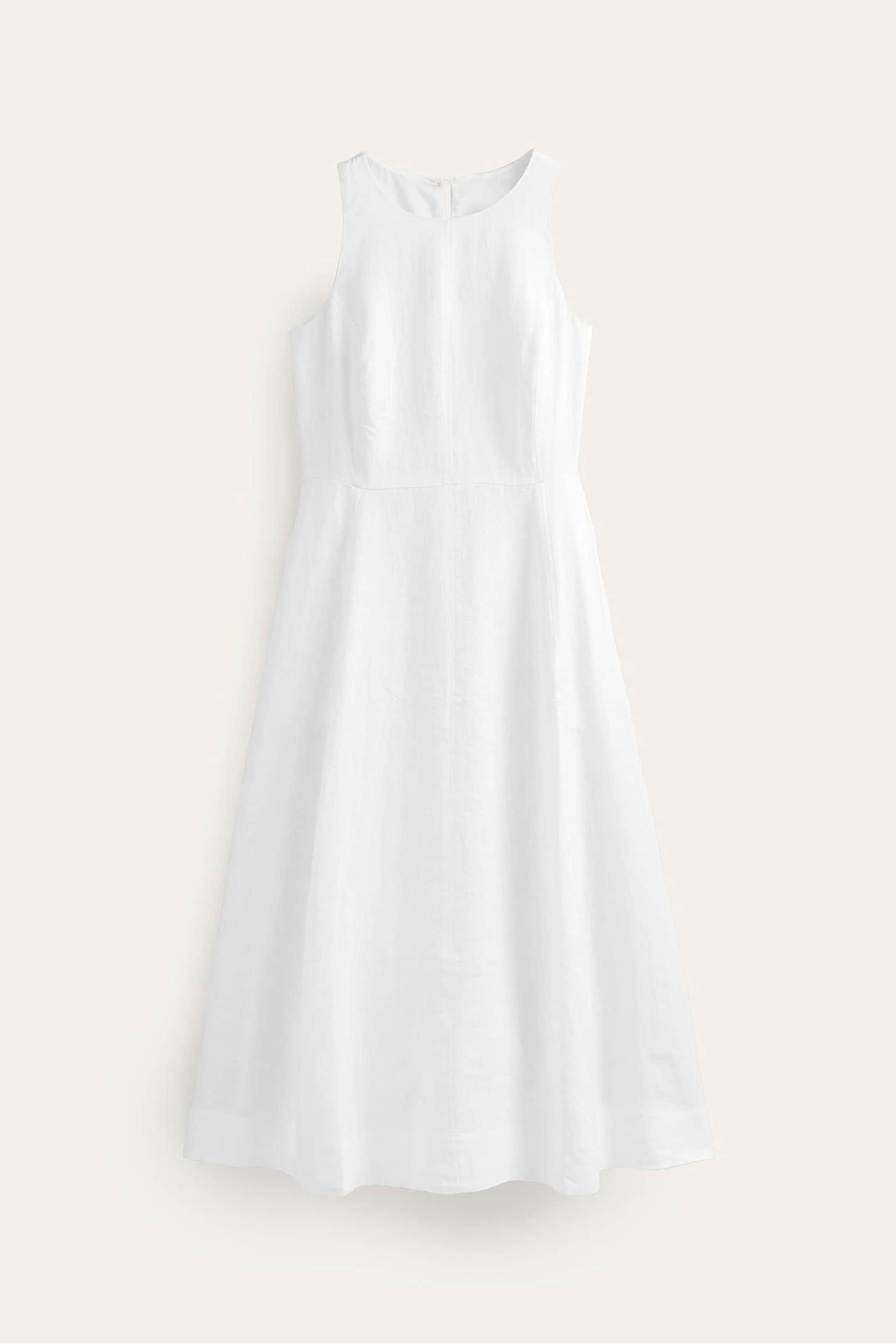 Boden White Petite Carla Linen Midi Dress - Image 5 of 5