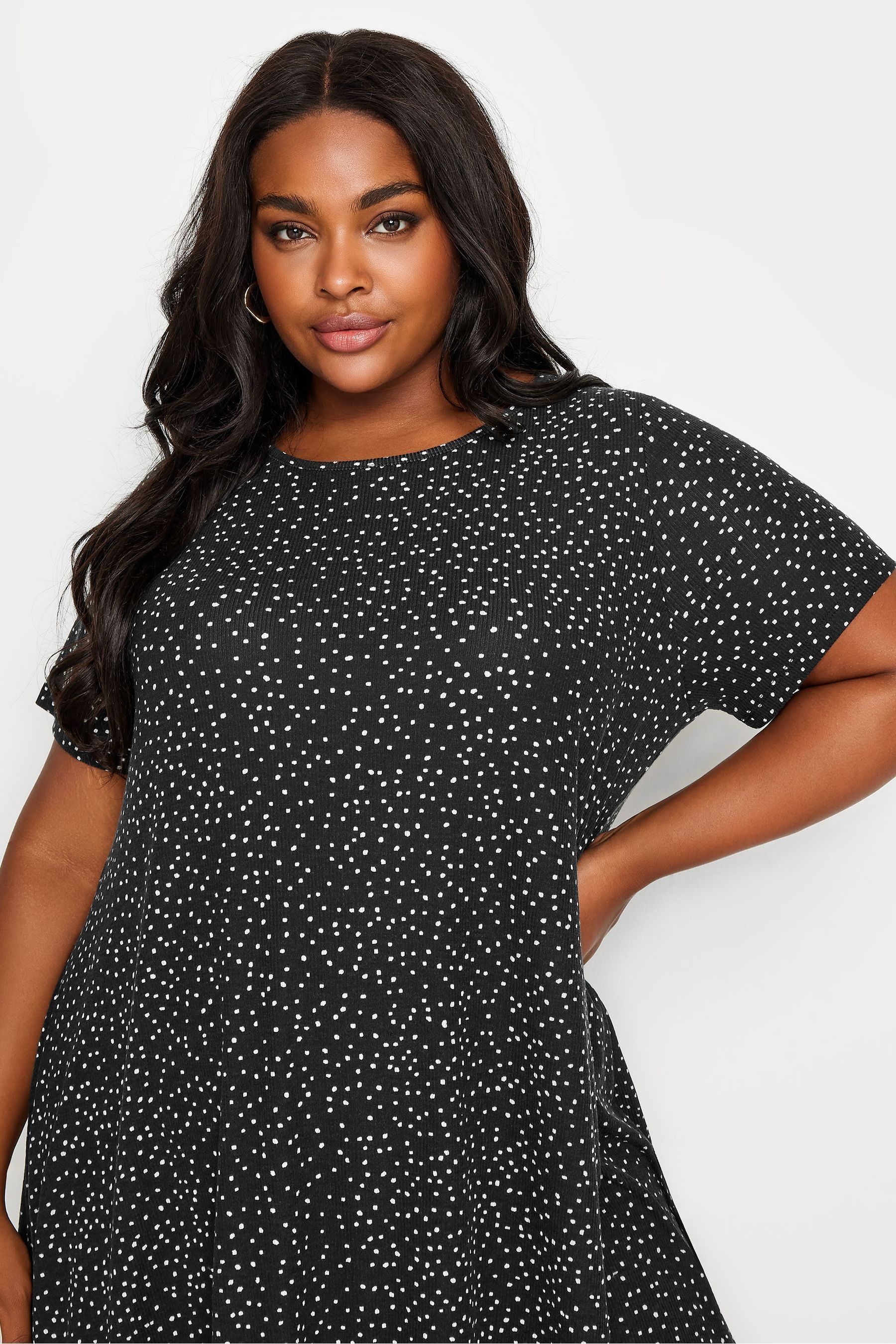 Plus size polka dot top sales