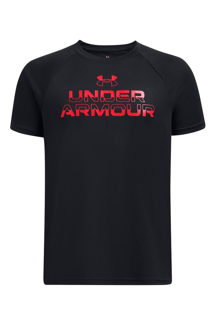 Under Armour Black Tech Split Wordmark T-Shirt - Image 1 of 2