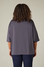 Live Unlimited Curve Grey Satin Tie Front Cover-Up - Image 5 of 7