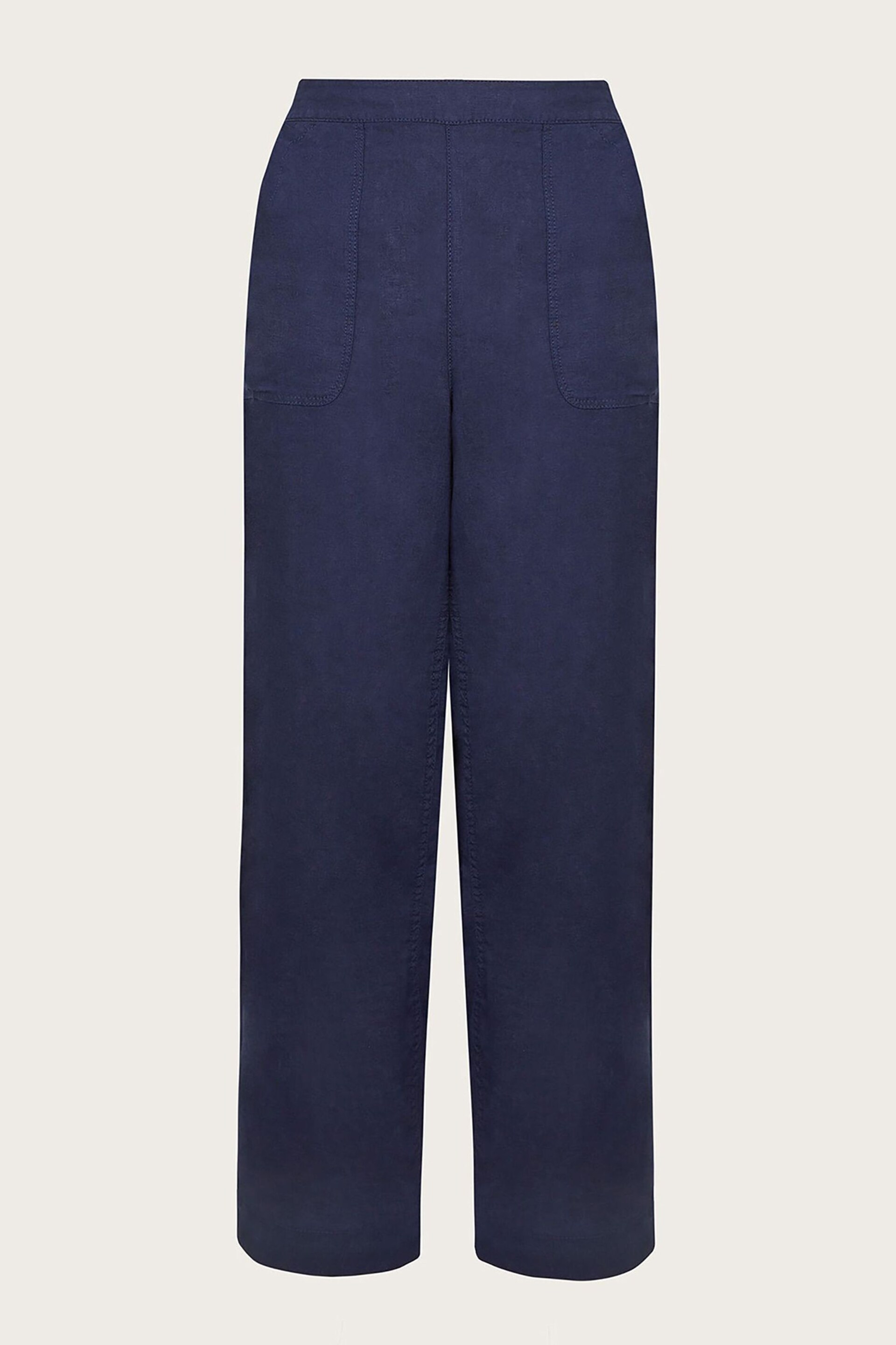 Monsoon Blue Parker Linen Crop Trousers - Image 6 of 6