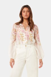 Forever New White Ellidy Button Down Blouse - Image 1 of 5