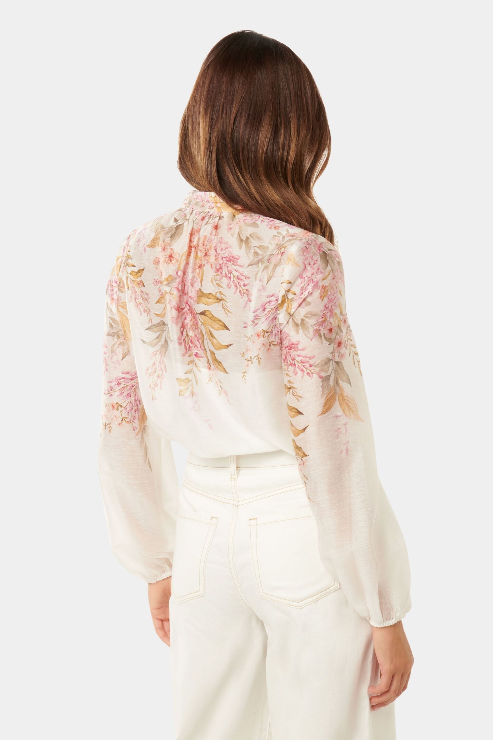 Forever New White Ellidy Button Down Blouse - Image 4 of 5