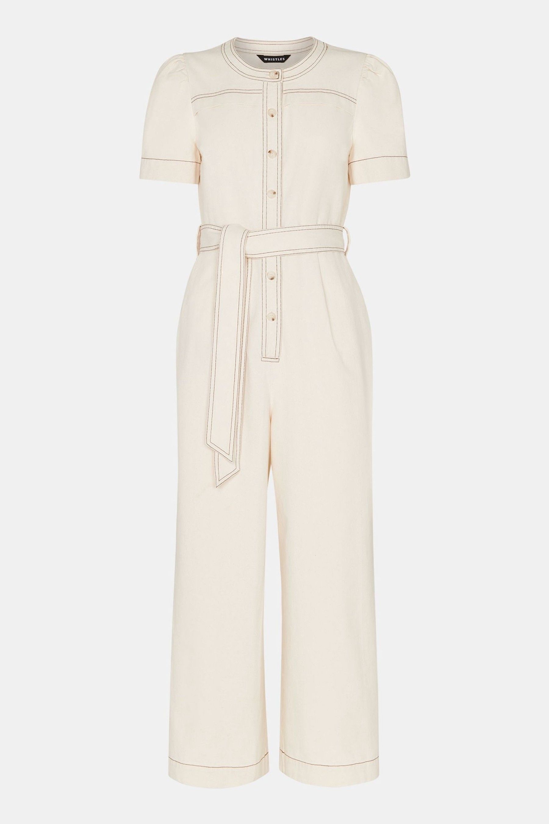 Buy Whistles Ivory Petite Alana 100 Cotton Denim Jumpsuit from Next Malta