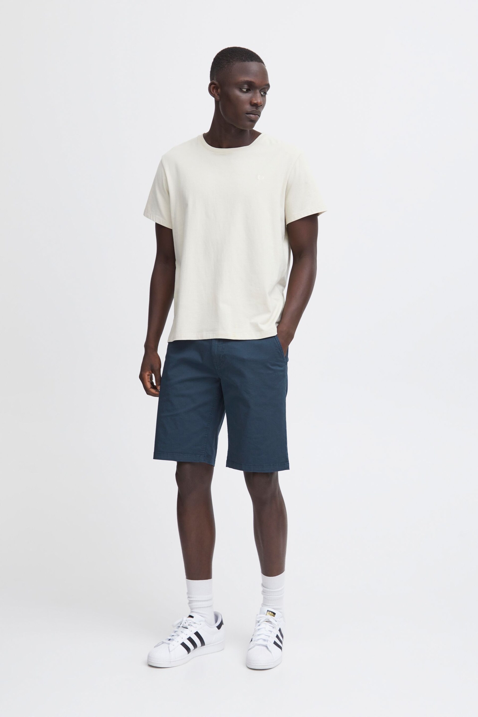 Blend Blue Stretch Chino Shorts - Image 3 of 5