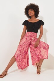 Joe Browns Red Relaxed Fit Bold Beach Print Trousers - Image 2 of 7