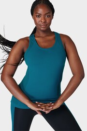 Sweaty Betty Reef Teal Blue Athlete Seamless Workout Tank Top - Image 2 of 8