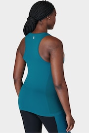 Sweaty Betty Reef Teal Blue Athlete Seamless Workout Tank Top - Image 3 of 8