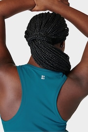 Sweaty Betty Reef Teal Blue Athlete Seamless Workout Tank Top - Image 6 of 8