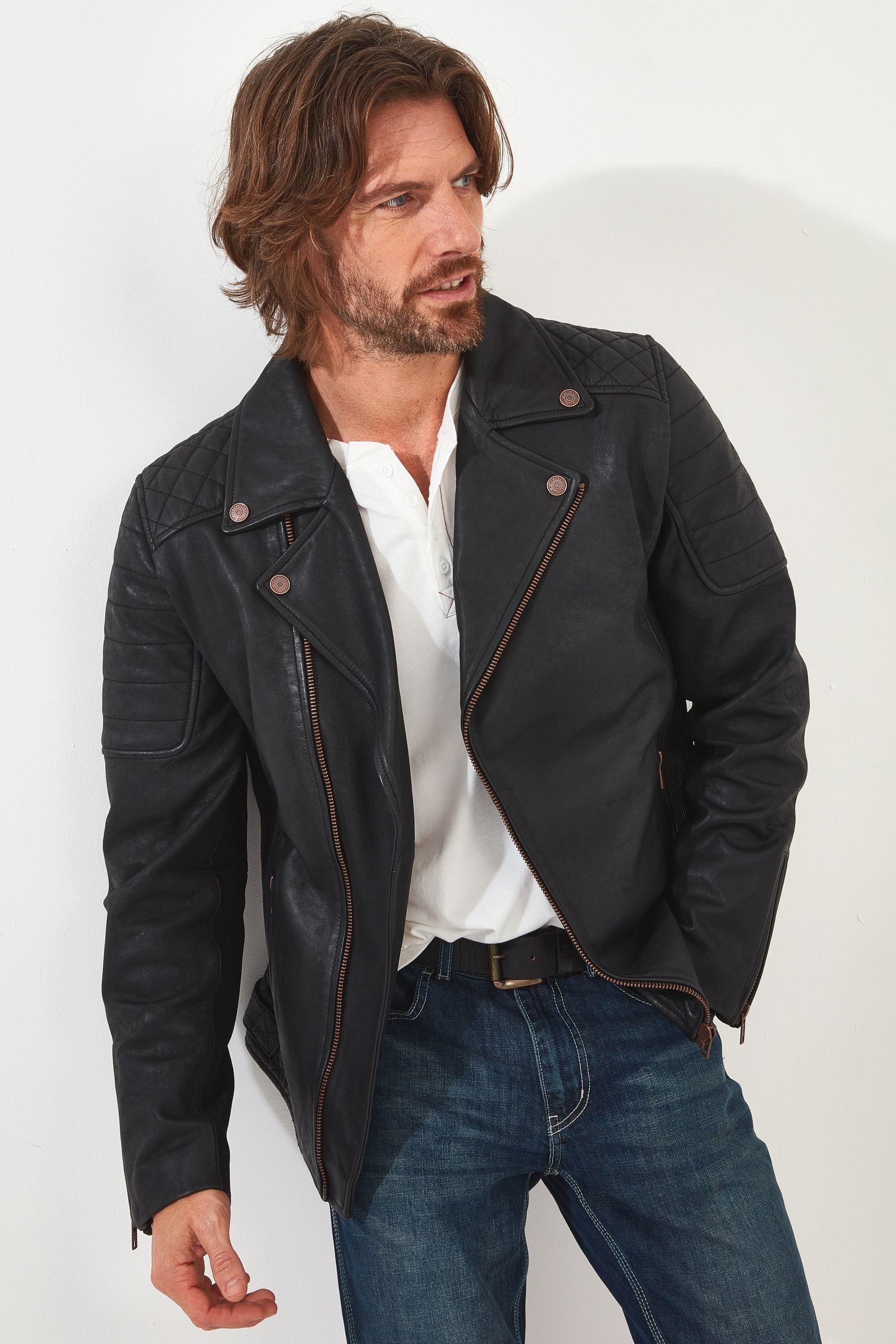 Joe browns leather biker jacket clearance