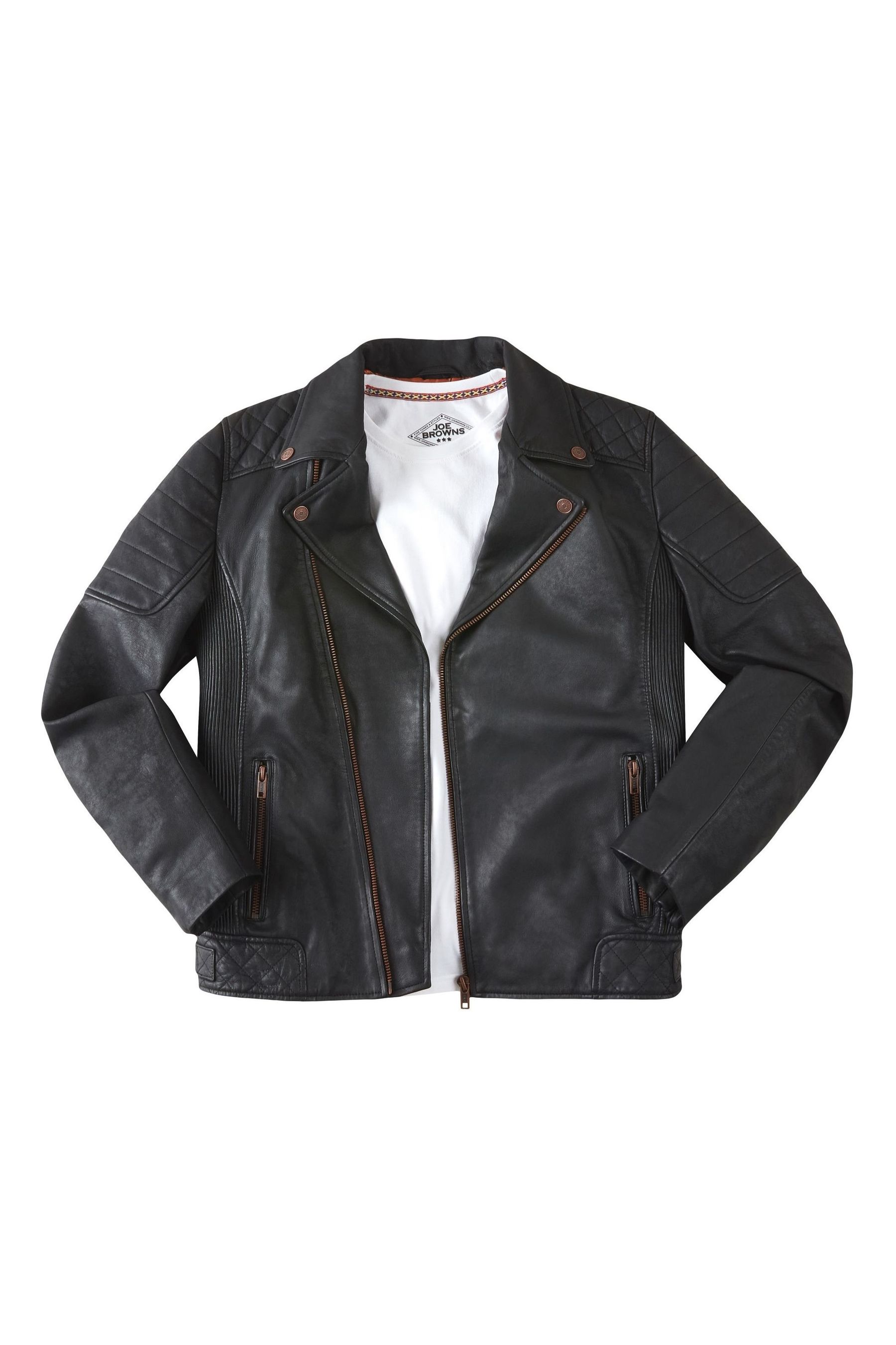 Buy Joe Browns Black Buckled Leather Biker Jacket from Next Luxembourg