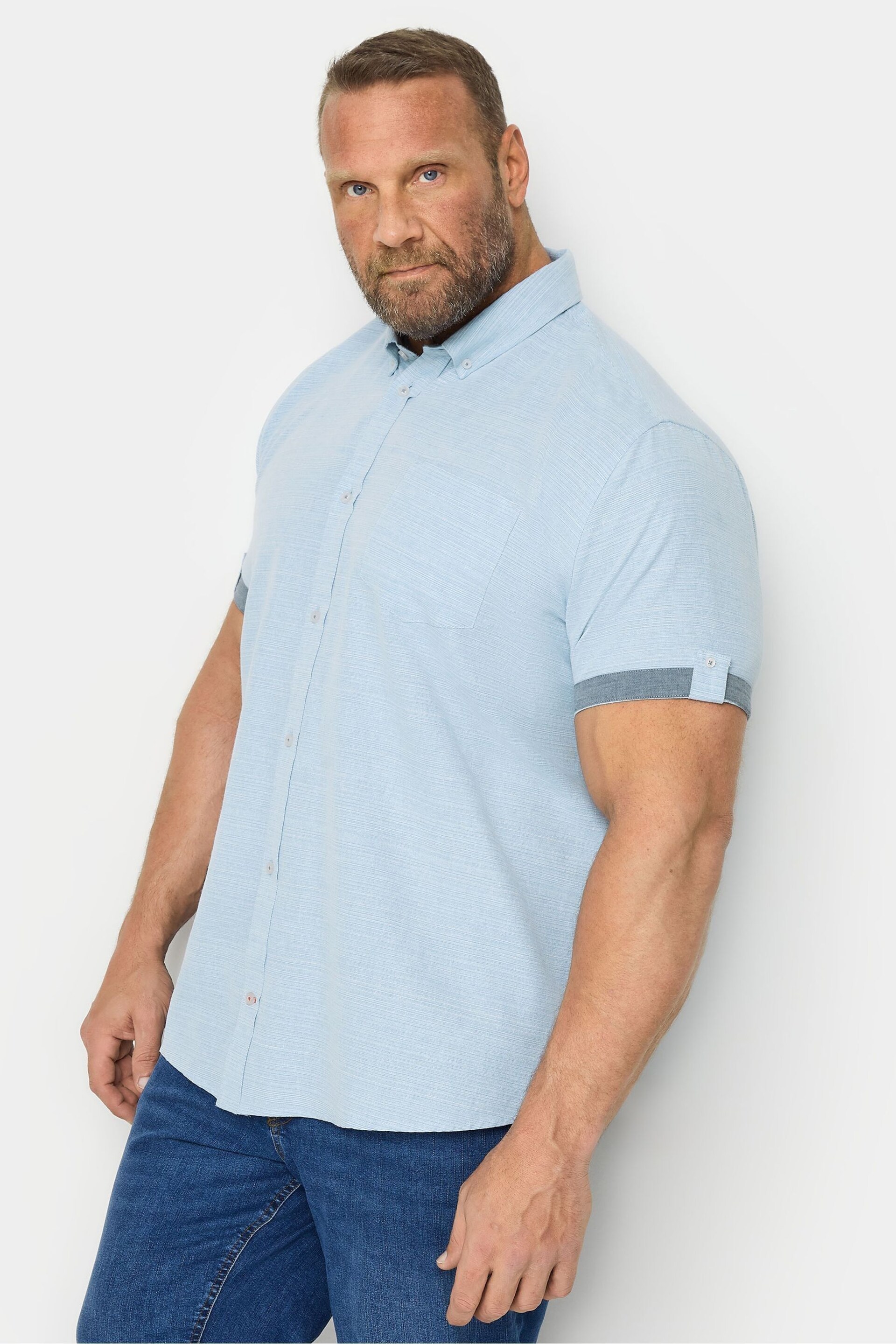 BadRhino Big & Tall Blue Slub Shirt - Image 1 of 3