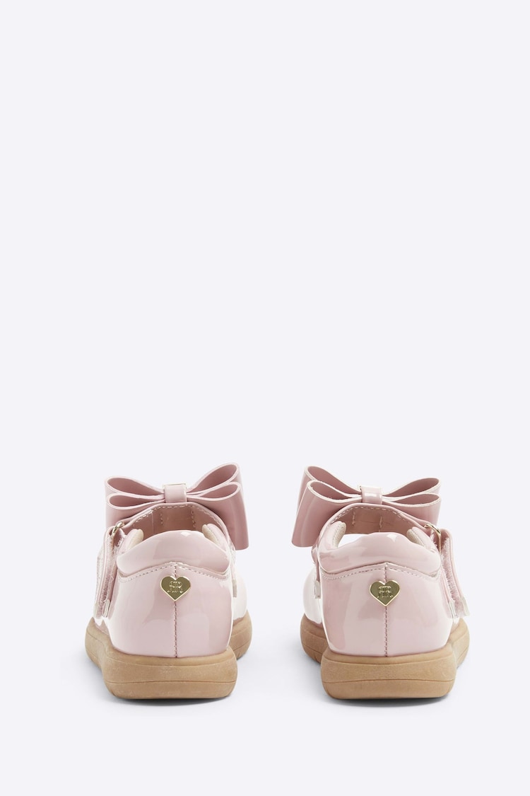 River Island Pink Girls Patent Bow Mary Jane Shoes - Image 2 of 3