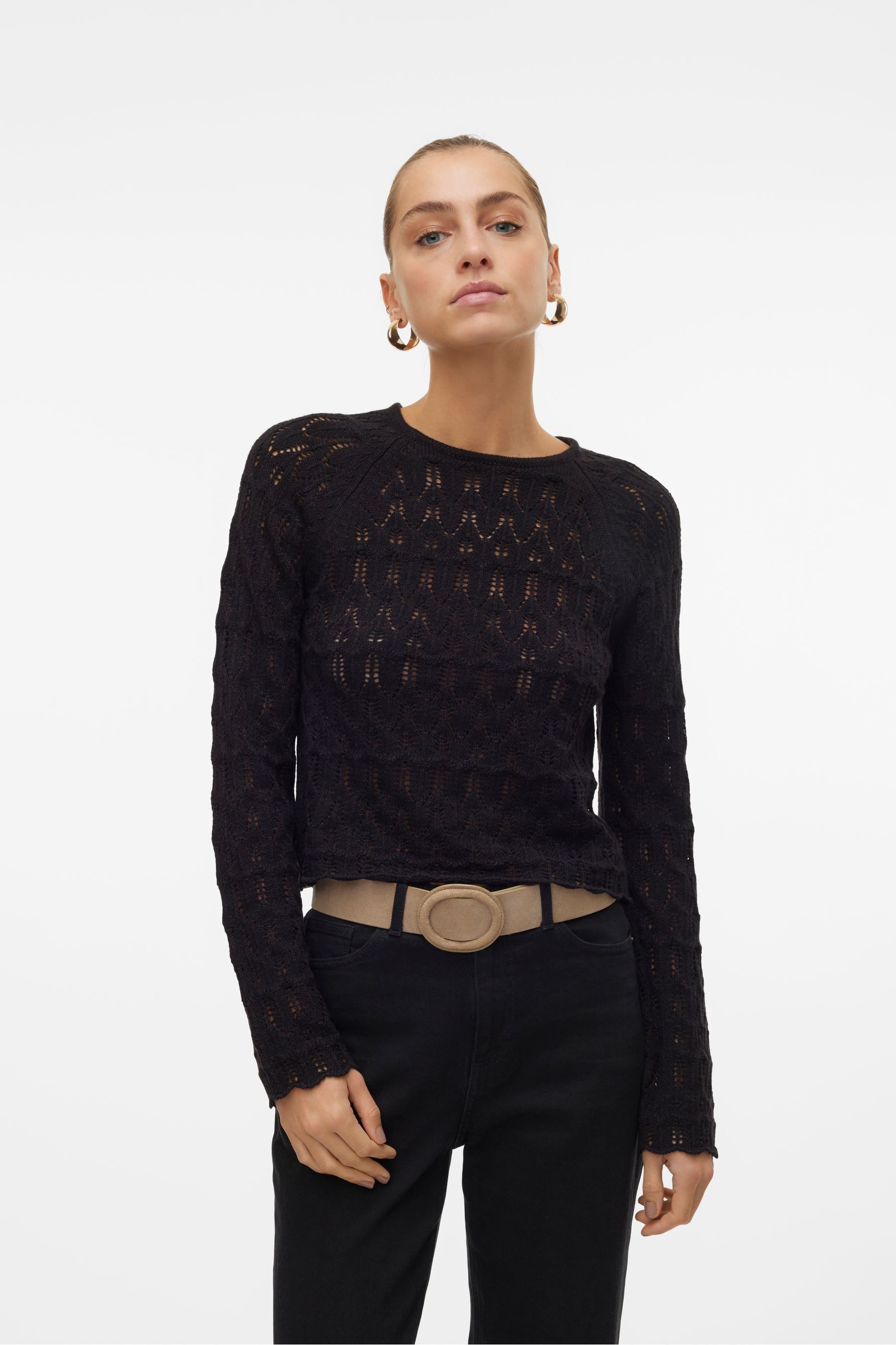 Buy VERO MODA Black Crochet Summer Jumper from Next Luxembourg