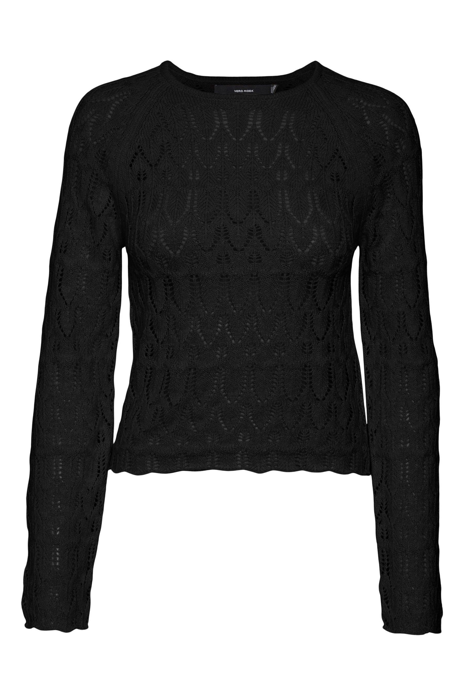 VERO MODA Black Crochet Summer Jumper