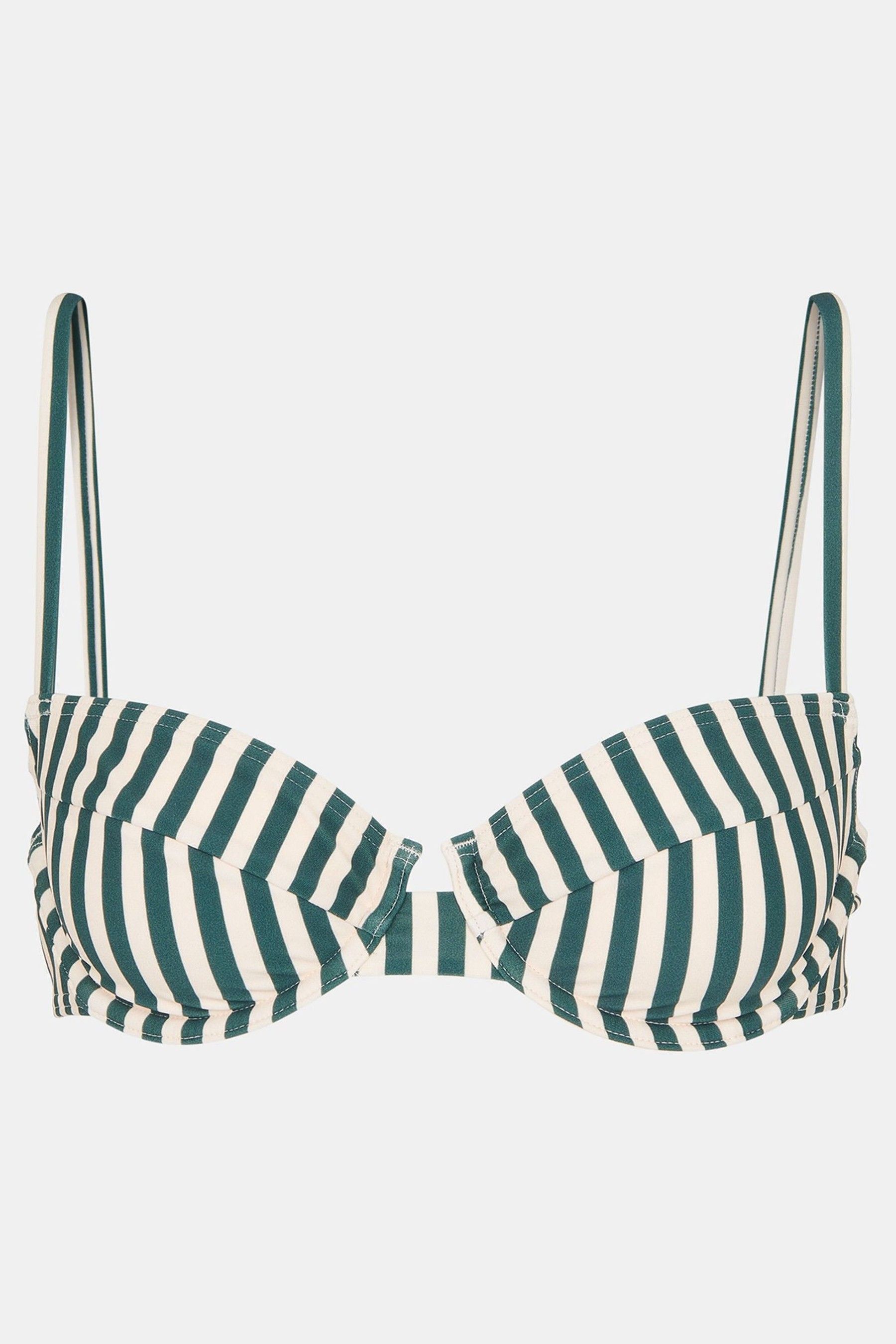 Green and white striped bikini best sale
