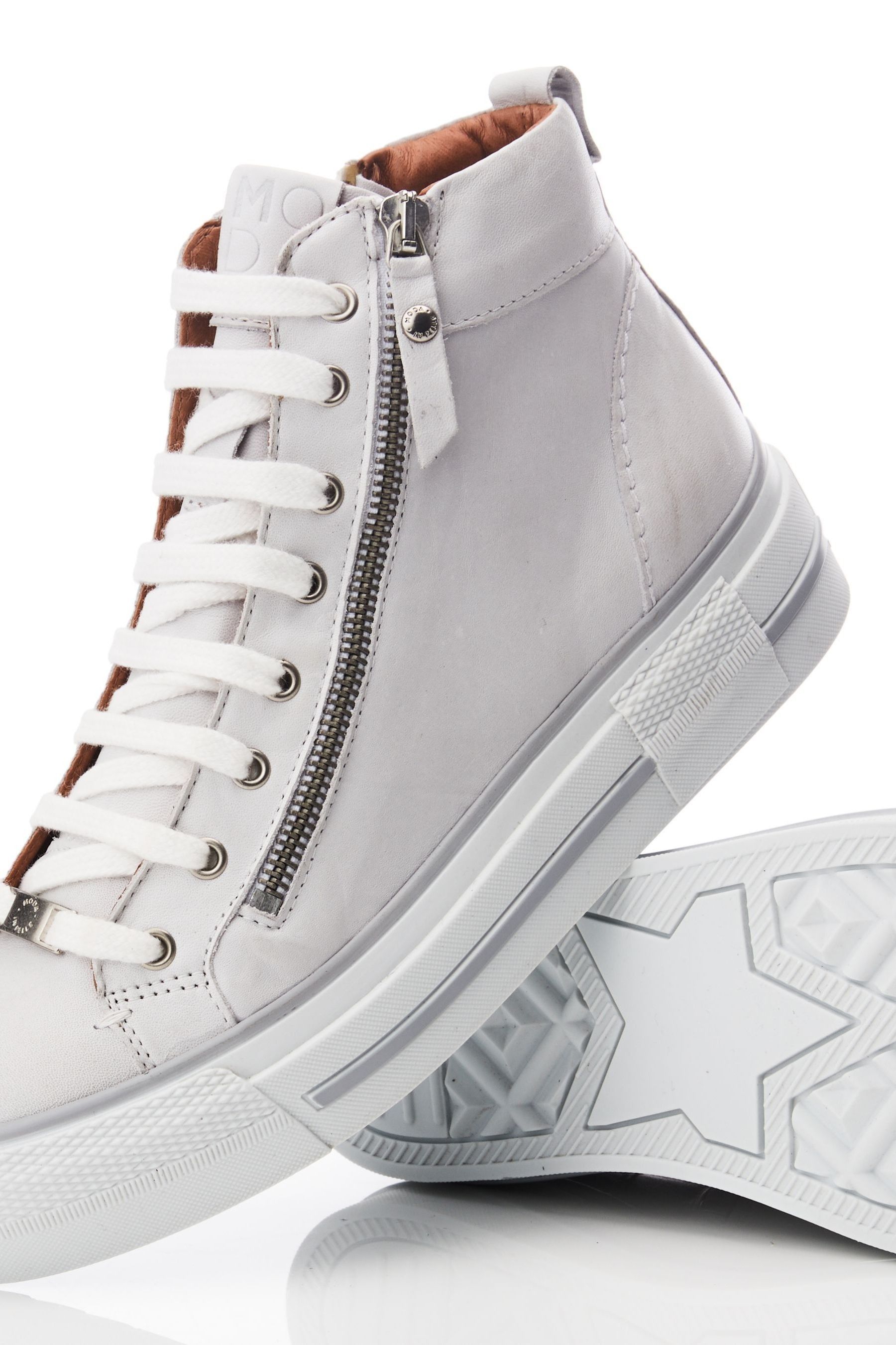 Buy Moda in Pelle Annaken High Top Chunky Lace Up Leather Trainers from Next Luxembourg