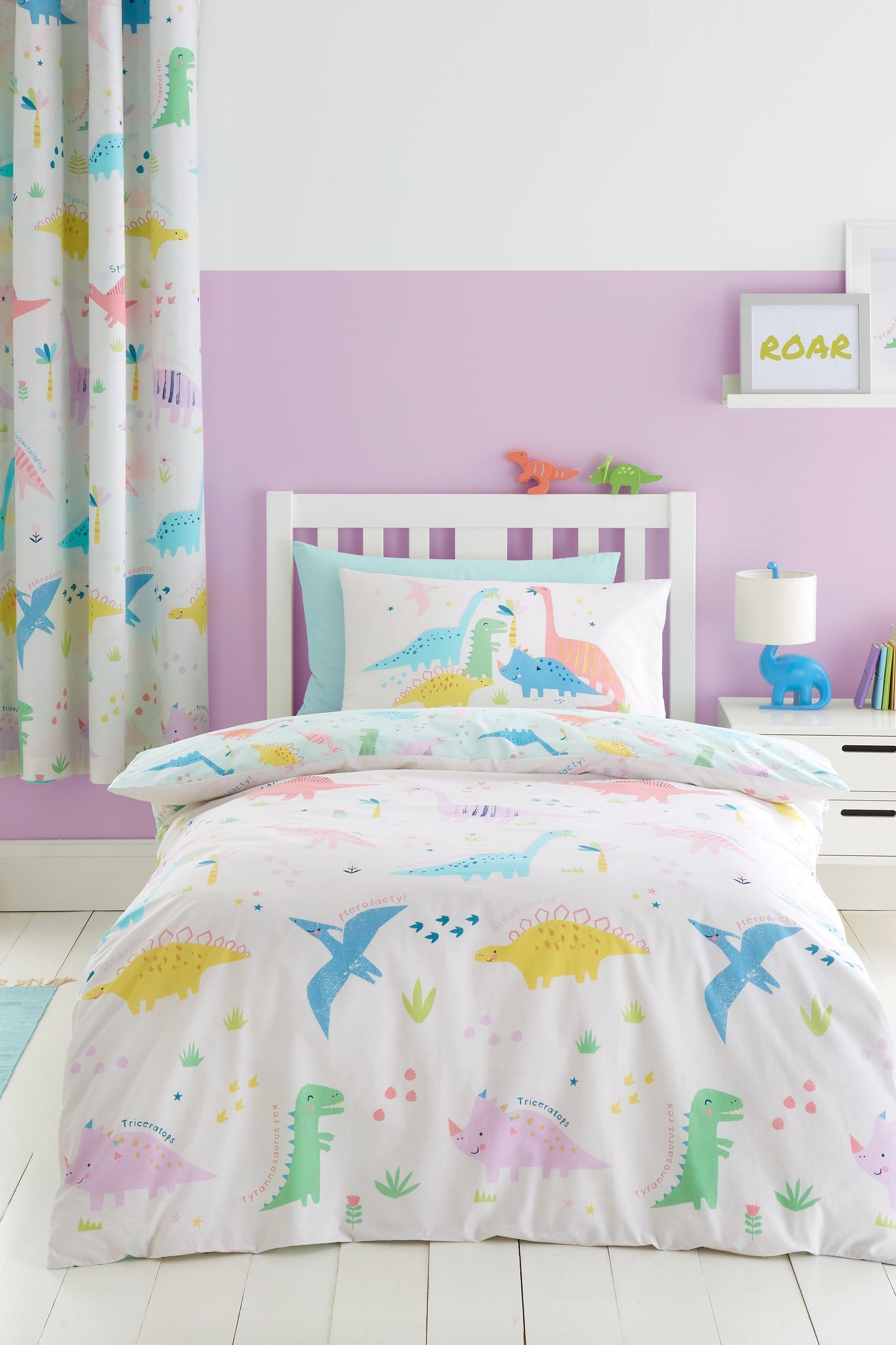 Buy Catherine Lansfield Pink Dinosaur Friends Reversible Duvet Cover Set from Next USA