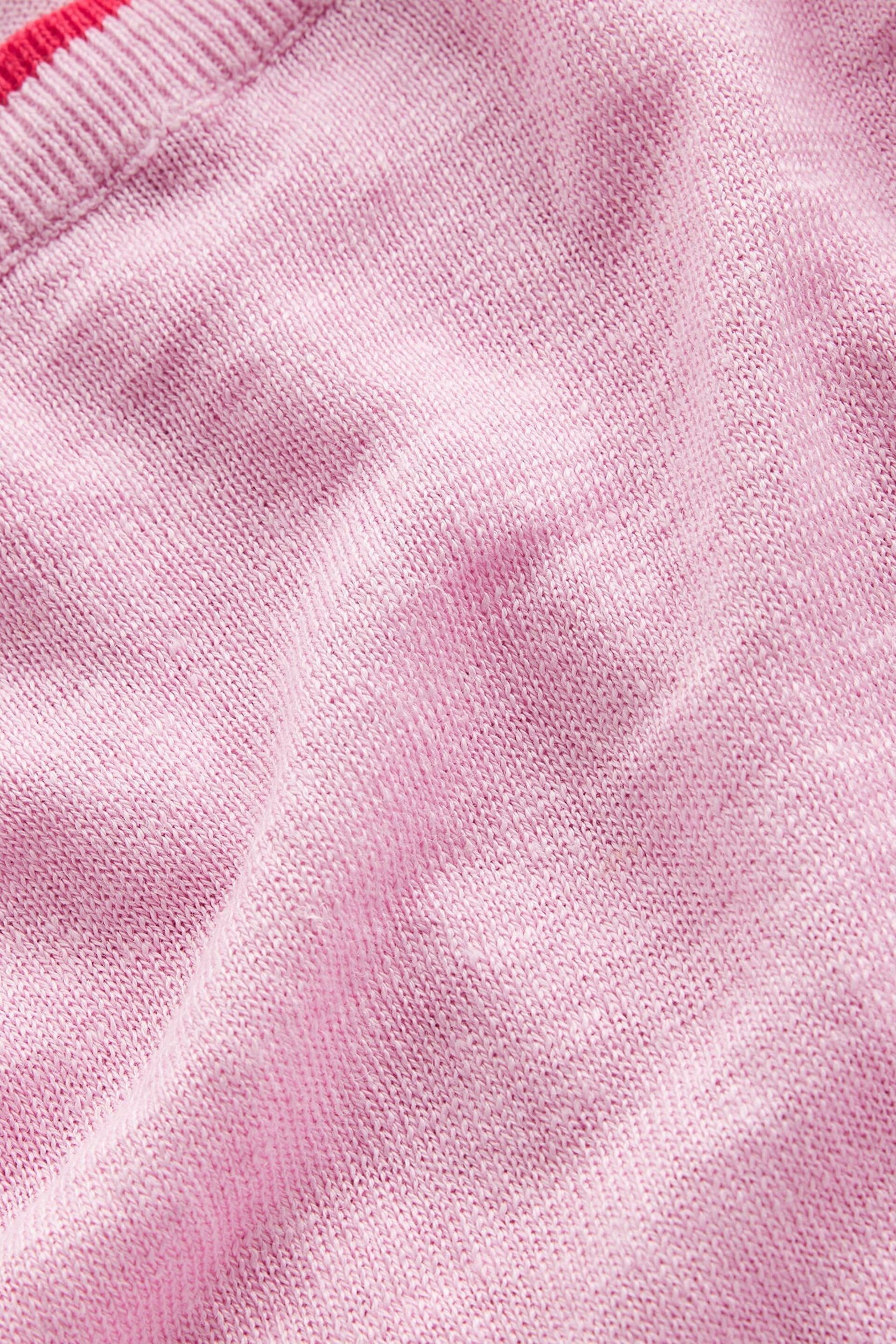 Boden Pink Maggie V-Neck Linen T-Shirt - Image 6 of 6