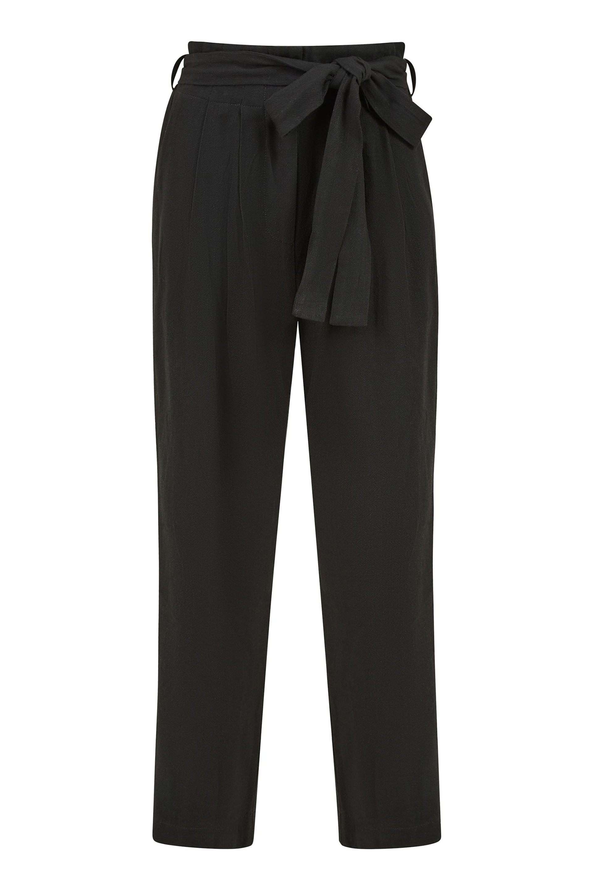 Yumi Black Linen Blend Tie Waist Trousers - Image 5 of 5